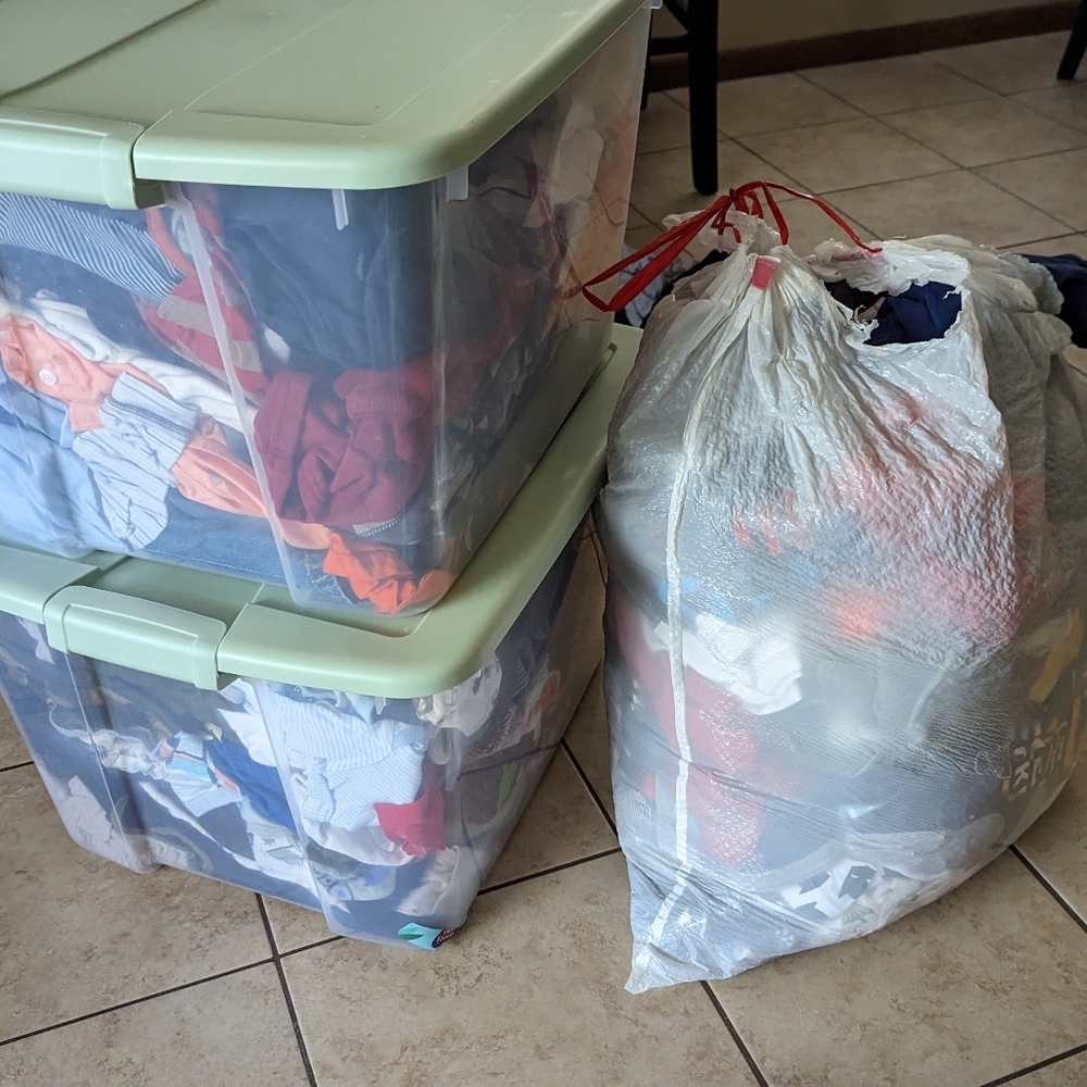 Two totes and a big bag full of 3-6 outfits :)